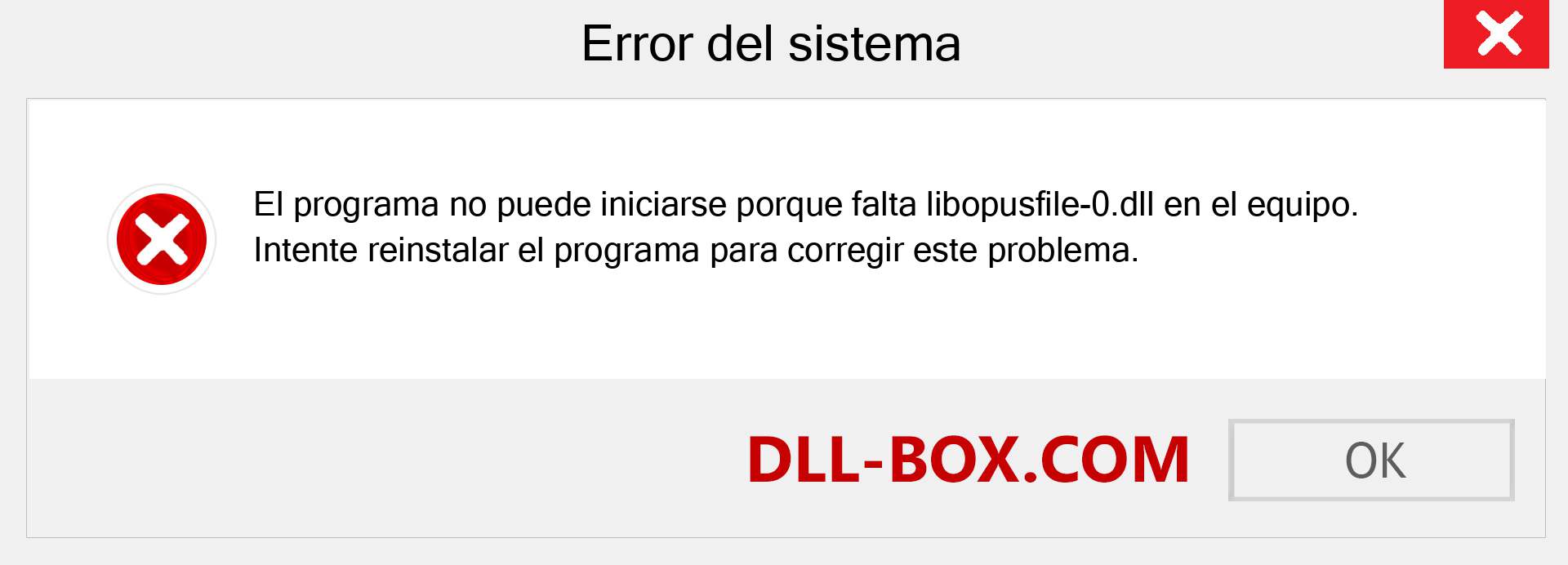 ¿Falta el archivo libopusfile-0.dll ?. Descargar para Windows 7, 8, 10 - Corregir libopusfile-0 dll Missing Error en Windows, fotos, imágenes